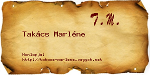 Takács Marléne névjegykártya